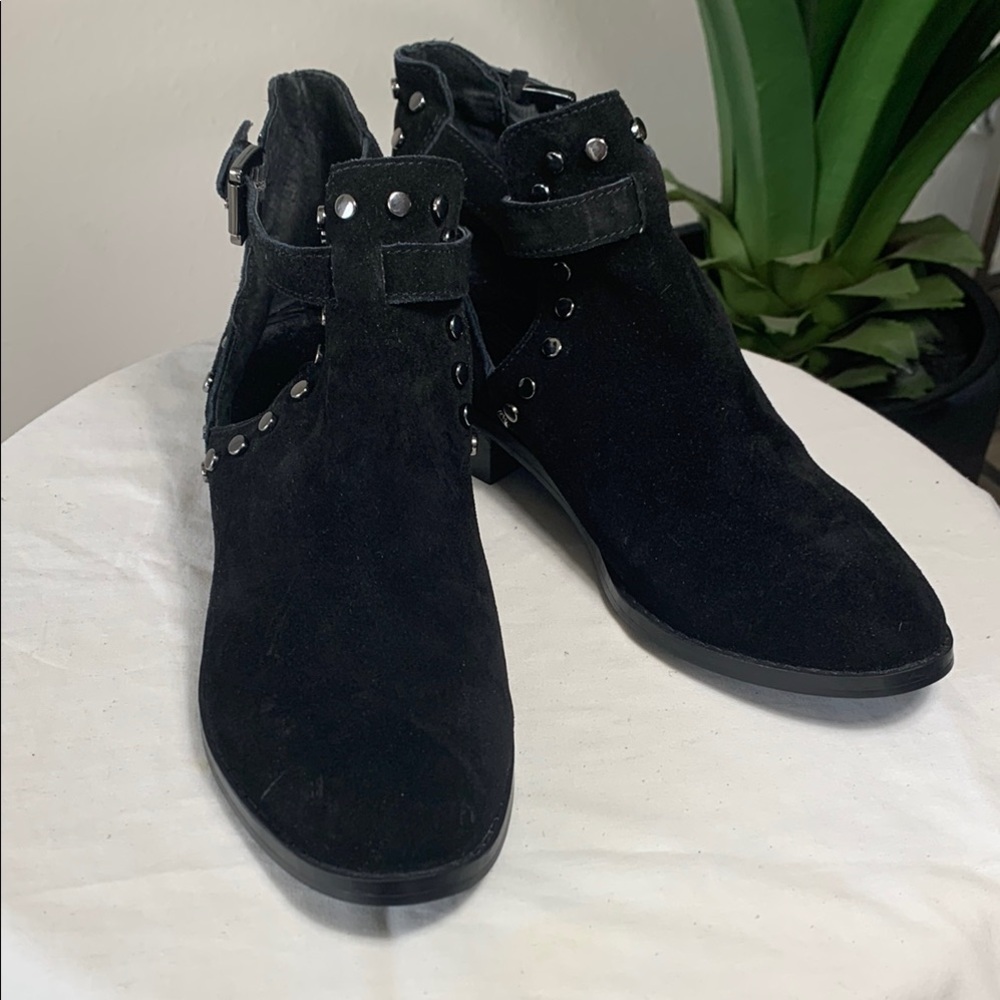 Carlos by Carlos Santana Black Ankle Booties with Buckle Details